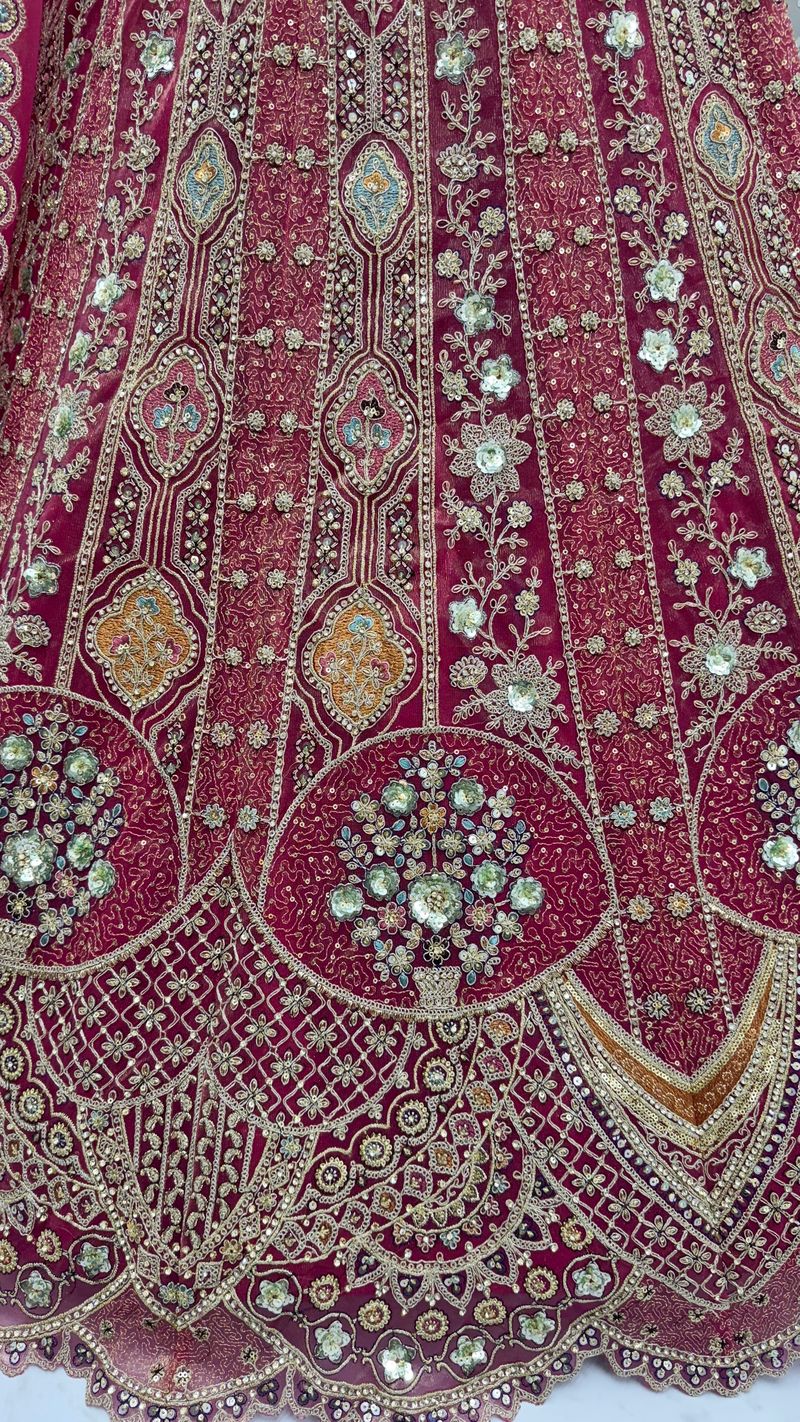Pink Pure Soft Orgenza Sequins Work Bridal Lehenga Choli