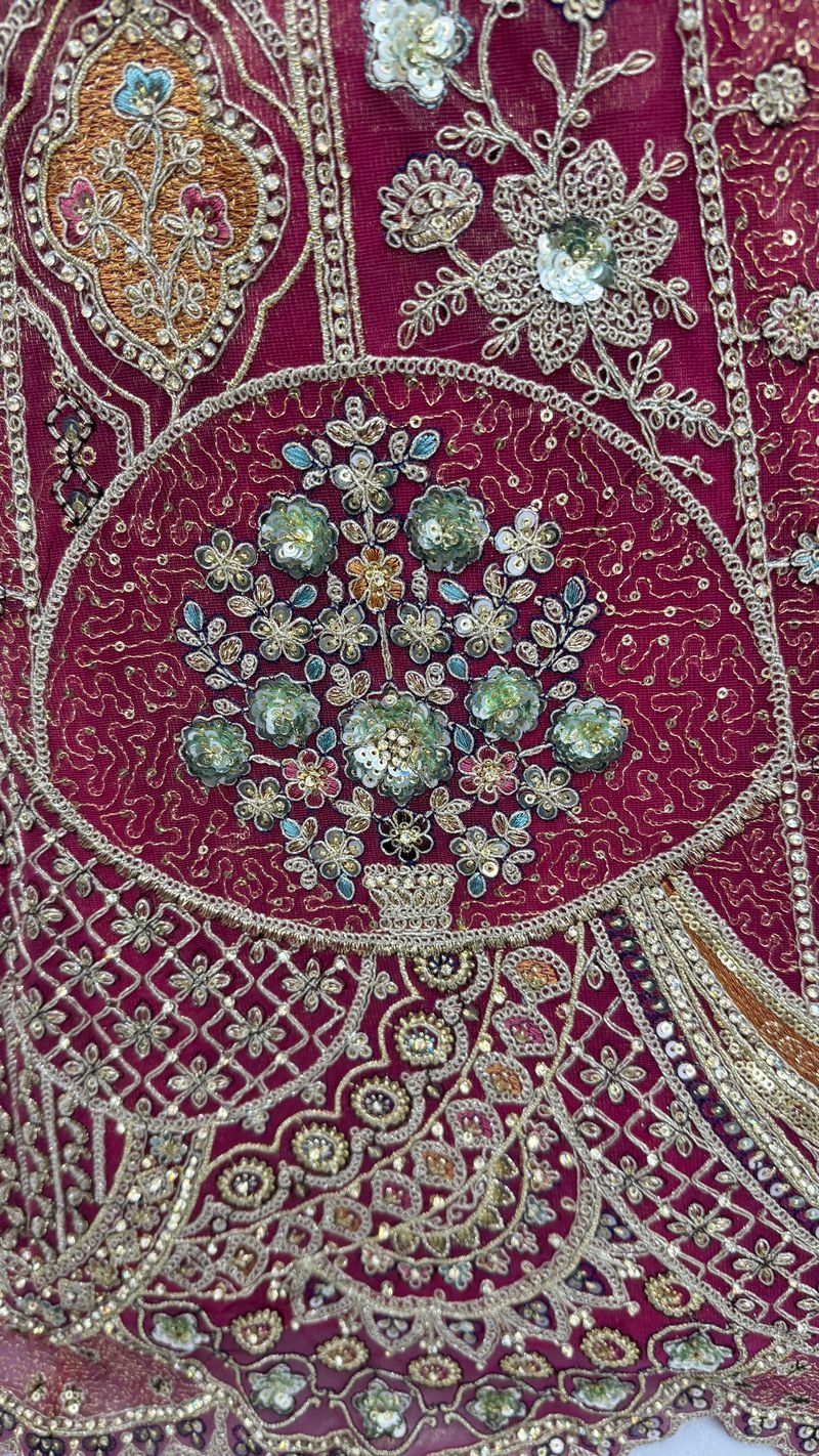 Pink Pure Soft Orgenza Sequins Work Bridal Lehenga Choli