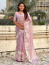 Lavender Pure Oris Silk with Lotus Embroidery & Cutwork Border Saree 