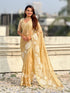 Yellow Pure Oris Silk with Lotus Embroidery & Cutwork Border Saree 
