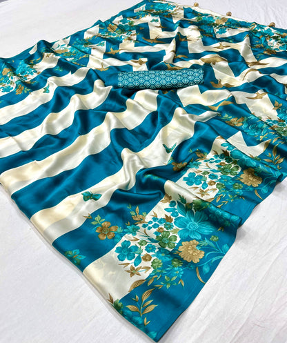 Rama Pure Semi Modal Japan Silk Ajarkh Printed Saree 