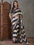 Black Pure Semi Modal Japan Silk Ajarkh Printed Saree 