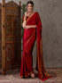 Red Pure Semi Modal Japan Silk Ajarkh Printed Saree 