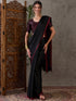 Black Pure Semi Modal Japan Silk Ajarkh Printed Saree 