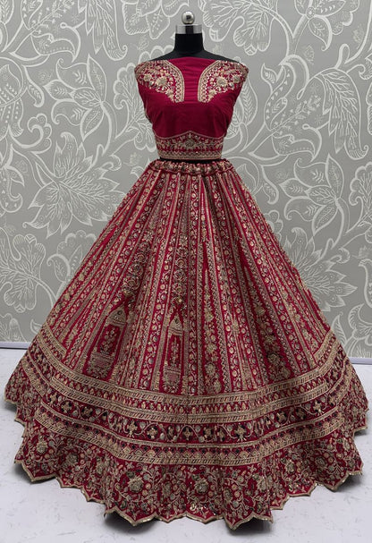 Raspberry Pink Pure Soft Silk Premium Bridal Lehenga Choli Wedding Lehenga Choli Anant Tex Exports Pvt.Ltd..
