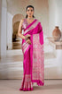 Pink Pure Soft Modal Satin Ajrakh Print Satin Saree Japan Satin Saree Anant Tex Exports Pvt.Ltd..