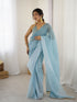 Sky shaded Pure Soft Candy Crush Silk Ready to Wear Saree 
