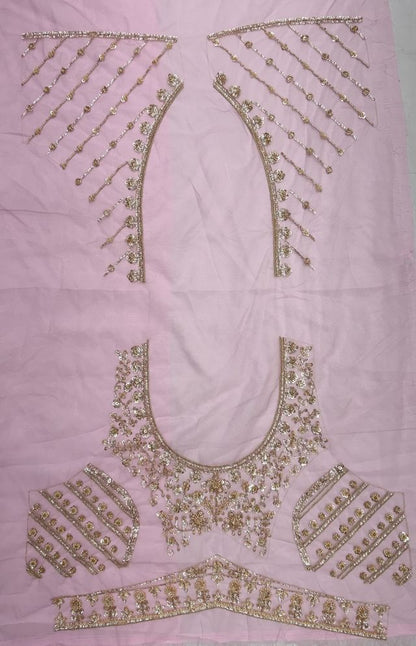 Pink Pure Heavy Net Motif Handwork Zari Sequins Work Bridal Lehenga Choli