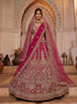 Rani Pink Pure Soft Silk Heavy Embroidery Work Bridal Lehenga 