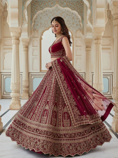 Raspberry Pink Pure Soft Silk Premium Bridal Lehenga Choli Wedding Lehenga Choli Anant Tex Exports Pvt.Ltd..