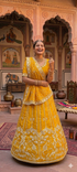Yellow Pure Upada Silk Rajsthani Rajputi Lehenga Choli 