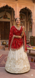 White Pure Upada Silk Rajsthani Rajputi Lehenga Choli 