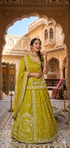 Lemon Green Pure Upada Silk Rajsthani Rajputi Lehenga Choli 