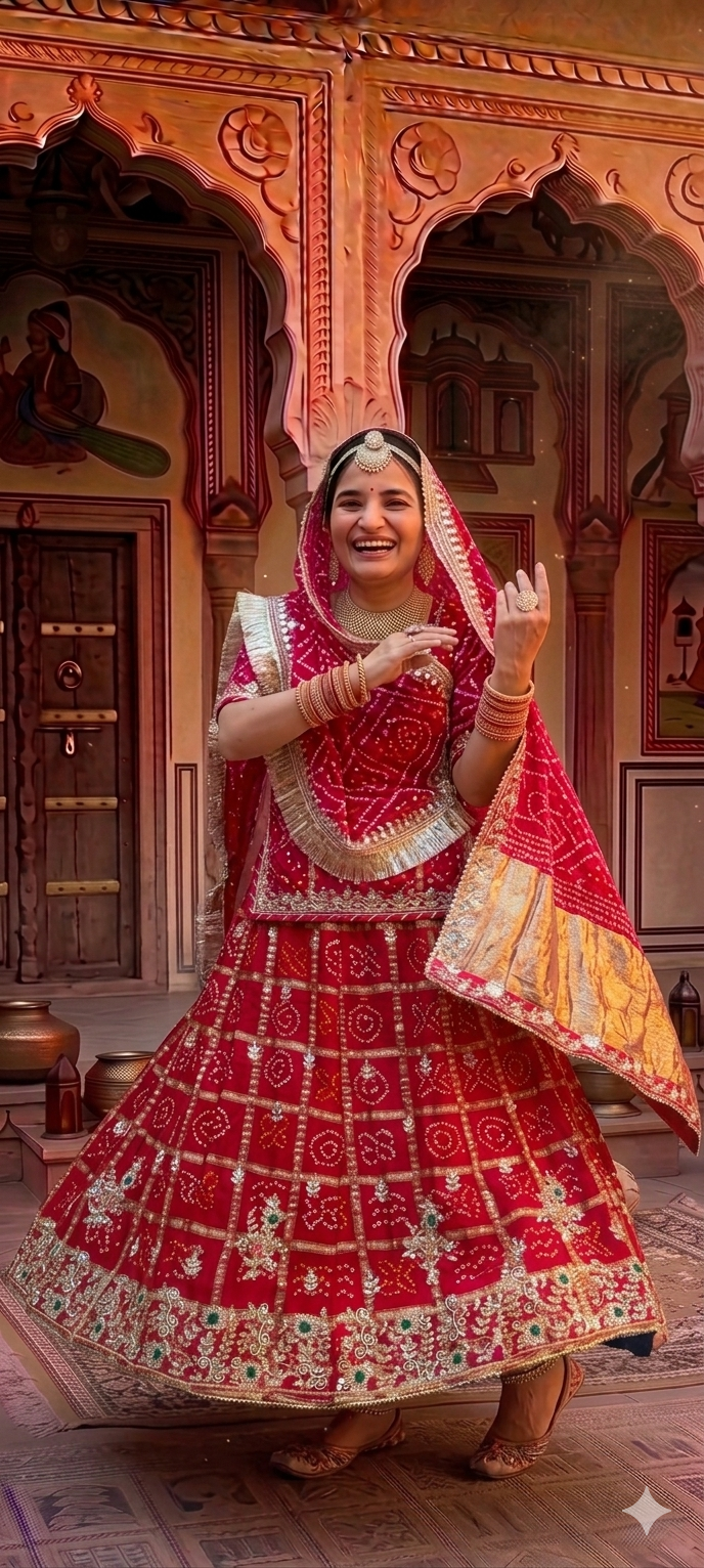 Red Pure Soft Gharchola Rajasthani Bandhej Gahdchola Lehenga Choli