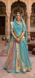 Sky Pure Georgette  Chunri Rajsthani Rajputi Lehenga Choli 