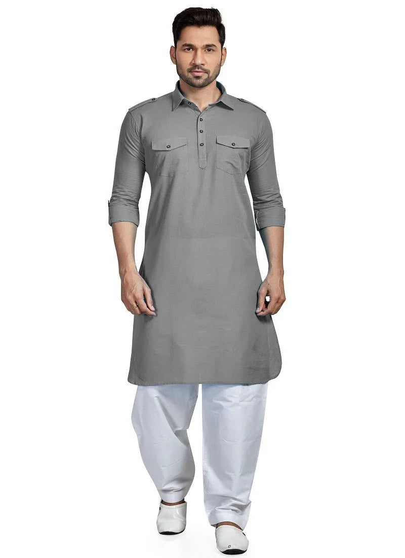 Gray Colour RFSP 0001 Kurta Pajama - Anant Exports