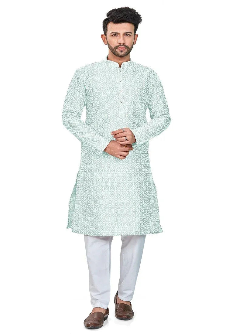 Green RFSK 0013 Kurta Pajama - Anant Exports