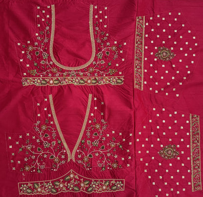 Rani Pure Soft Gadhwal Silk Heavy Embroidery Work Bridal Lehenga Choli