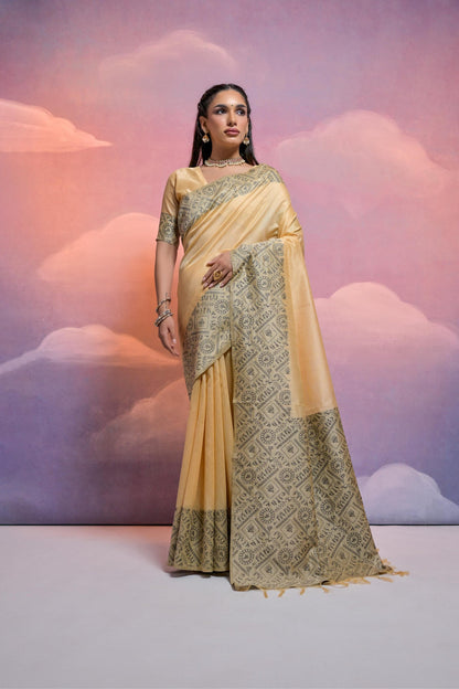 Chiku Pure Soft Bengalori Handloom Row Silk Saree Row Silk Saree Anant Tex Exports Pvt.Ltd..