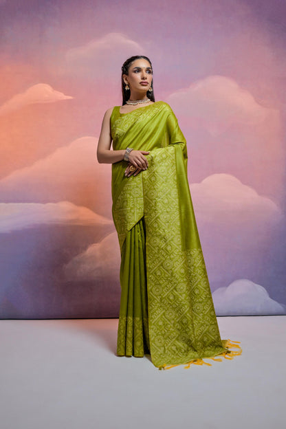 Mahendi Pure Soft Bengalori Handloom Row Silk Saree Row Silk Saree Anant Tex Exports Pvt.Ltd..