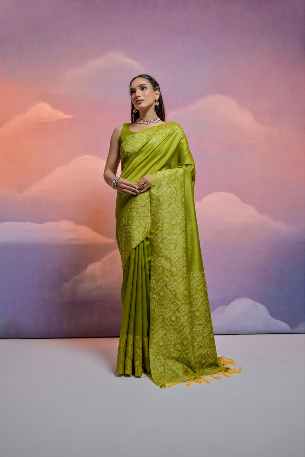 Mahendi Pure Soft Bengalori Handloom Row Silk Saree