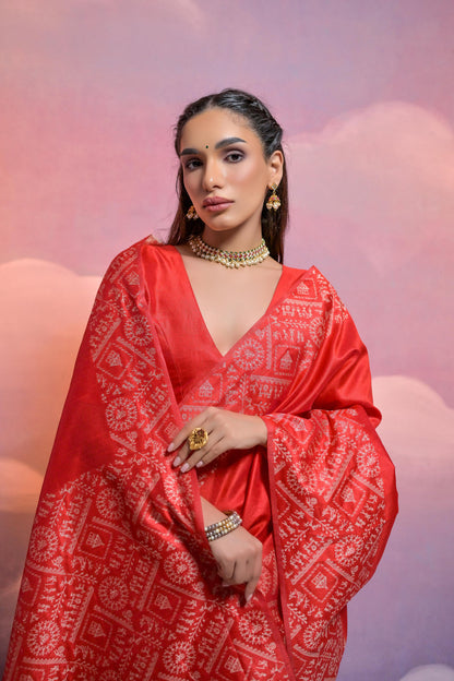 Red Pure Soft Bengalori Handloom Row Silk Saree Row Silk Saree Anant Tex Exports Pvt.Ltd..