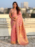 Pink Pure Kora Silk Leheriya Meenakari Weaves Kora Silk Saree 