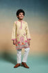 Yellow Pure Viscose Silk Kids Boy Kurta Pajama 