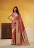 Orange Pure Soft Dhatu Silk Handloom Tussar Silk Saree 