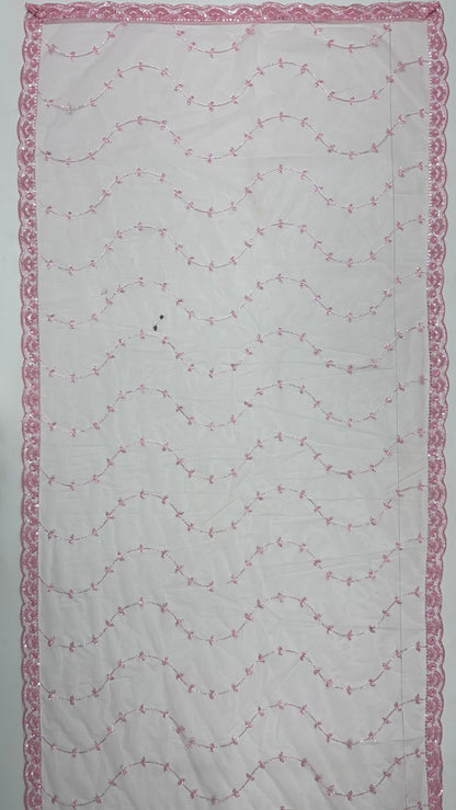 Pink Pure Heavy Net Motif Handwork Zari Sequins Work Bridal Lehenga Choli