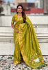 Mehendi Green Pure Soft Silk Zari Woven Pichwai Silk Saree 