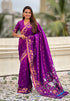 Purple Pure Soft Silk Zari Woven Pichwai Silk Saree 