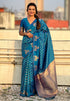 Blue Soft Silk Dual Zari Woven Soft Silk Saree Kanjivaram Saree Anant Tex Exports Pvt.Ltd..