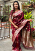 Maroon Green Banarasi Jaal Soft Silk Zari Woven Saree Kanjivaram Saree Anant Tex Exports Pvt.Ltd..