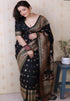 Shivani Jade Black Pashmina Kashmiri Silk Zari Woven Saree Soft Silk Saree Anant Tex Exports Pvt.Ltd..