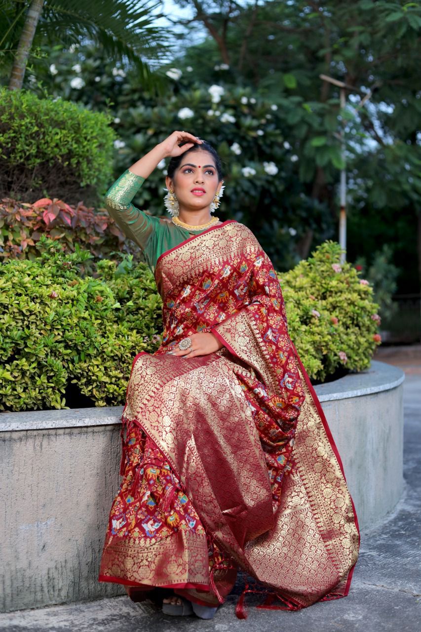 Beautiful Designer Bandhani Patan Patola Sarees