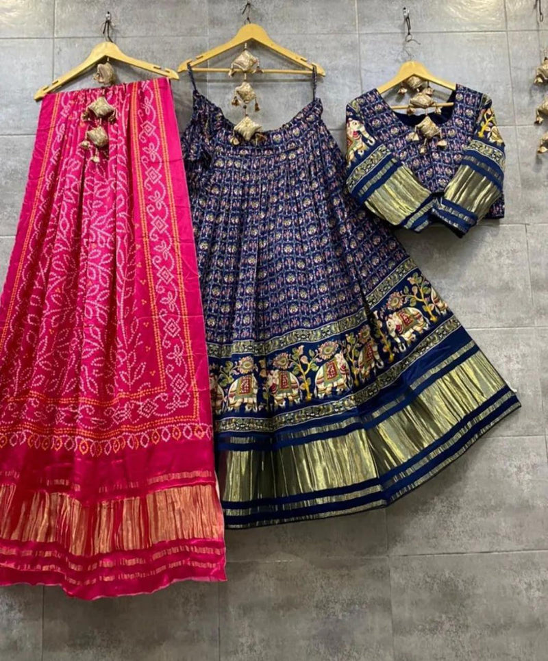 Party Wear Designer Pure Gaji Silk Chaniya Choli