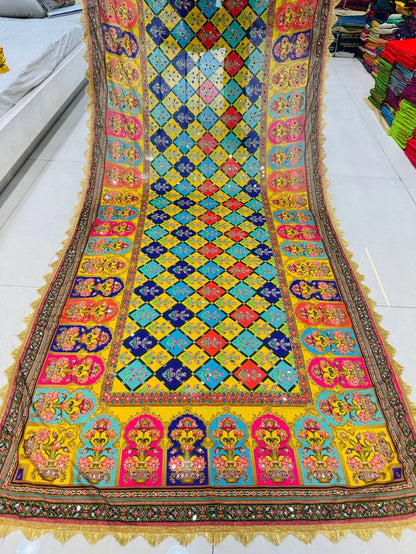 Party Wear Designer Handwork Real mirror Work Dupatta