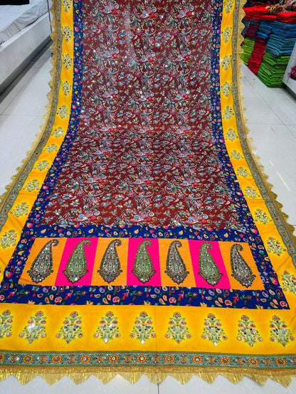 Party Wear Designer Handwork Real mirror Work Dupatta