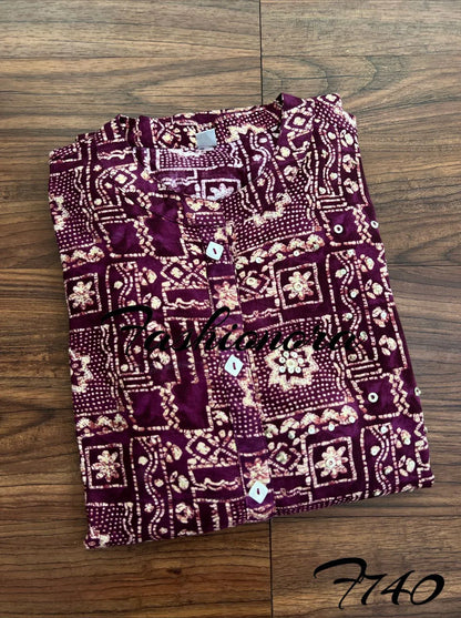 Party wear Premium Rayon Printed Dress with Hand Work Kurti - Anant Exports