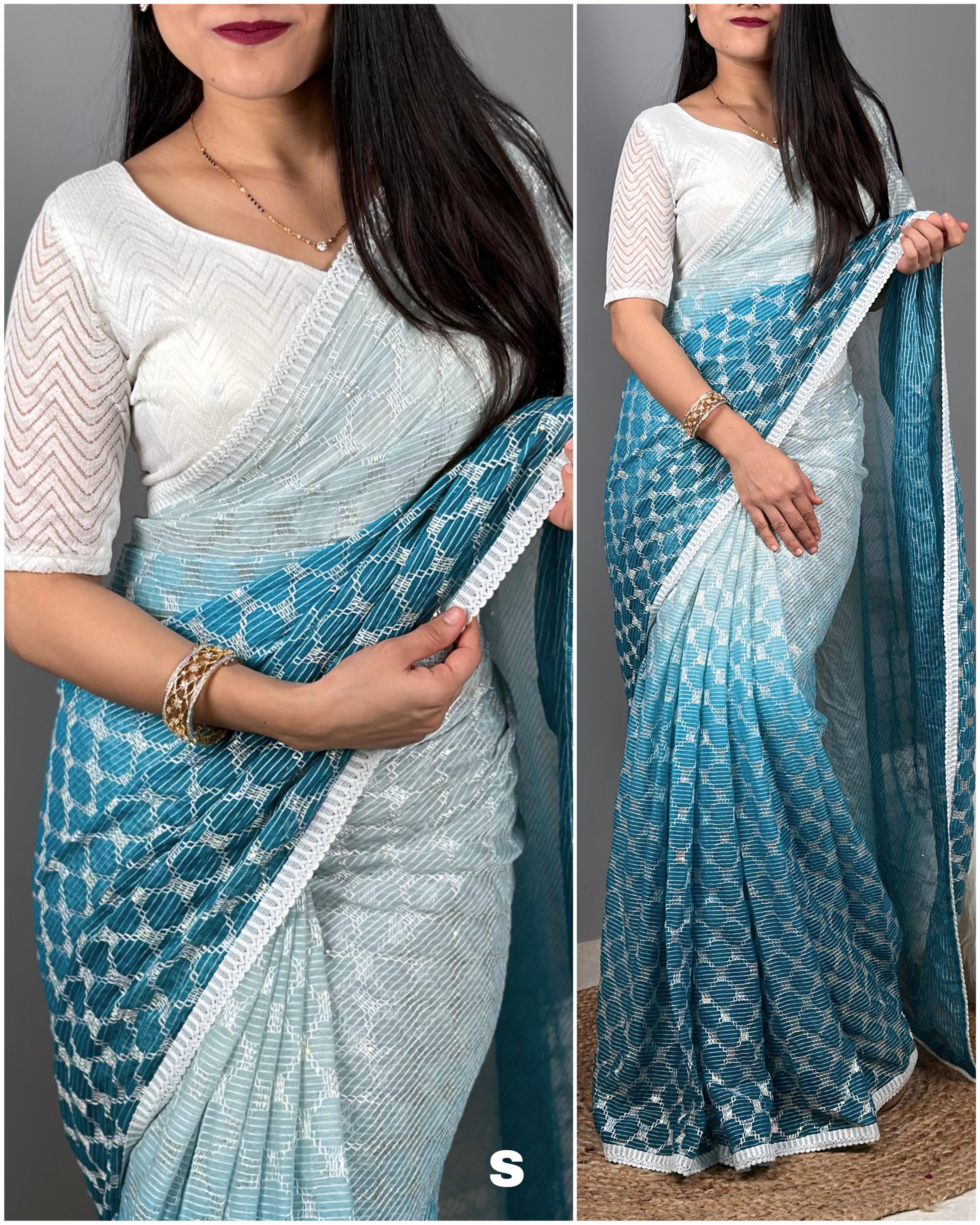 Beautiful Designer Daily Wear Satrangi Chiffon Saree