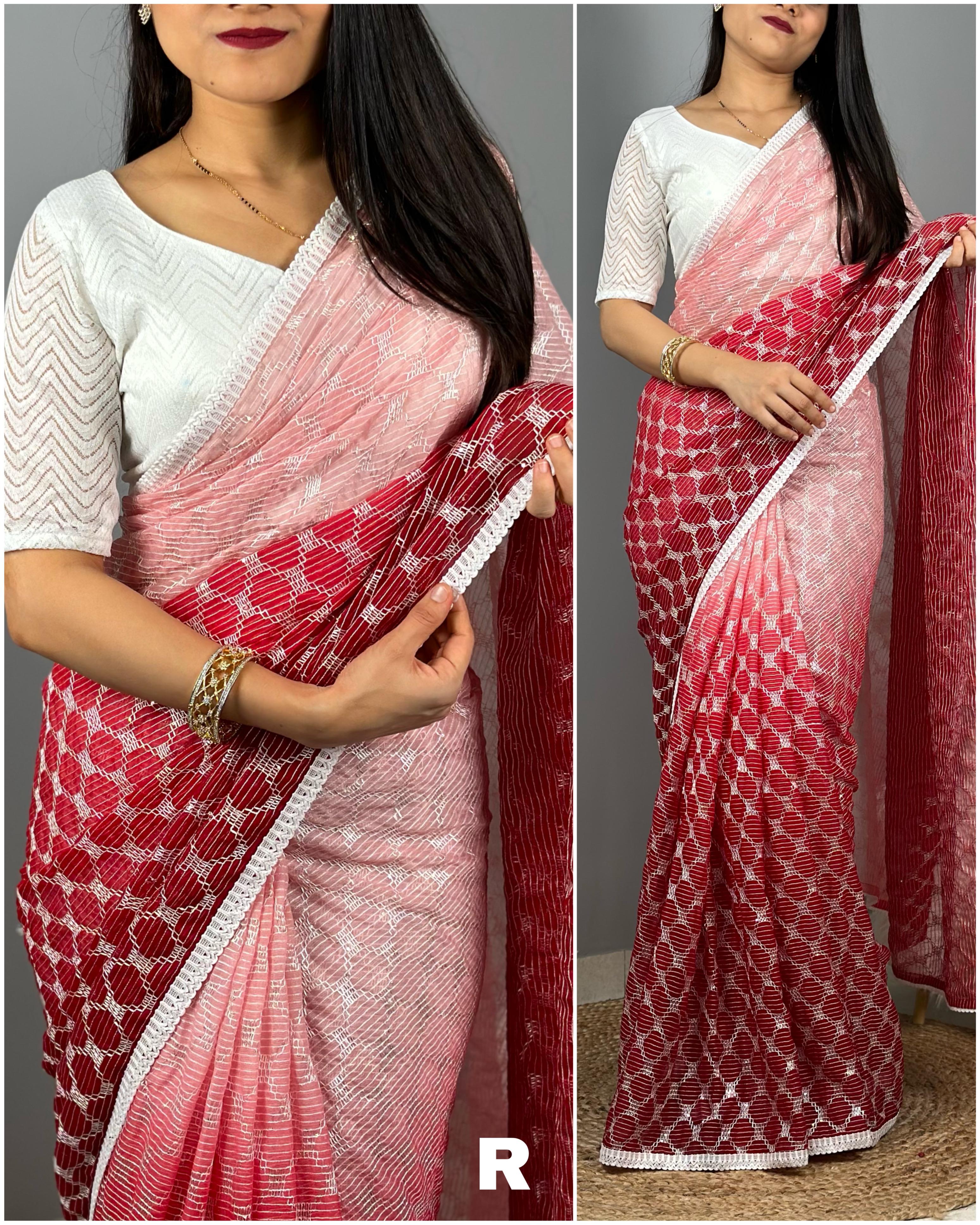Beautiful Designer Daily Wear Satrangi Chiffon Saree
