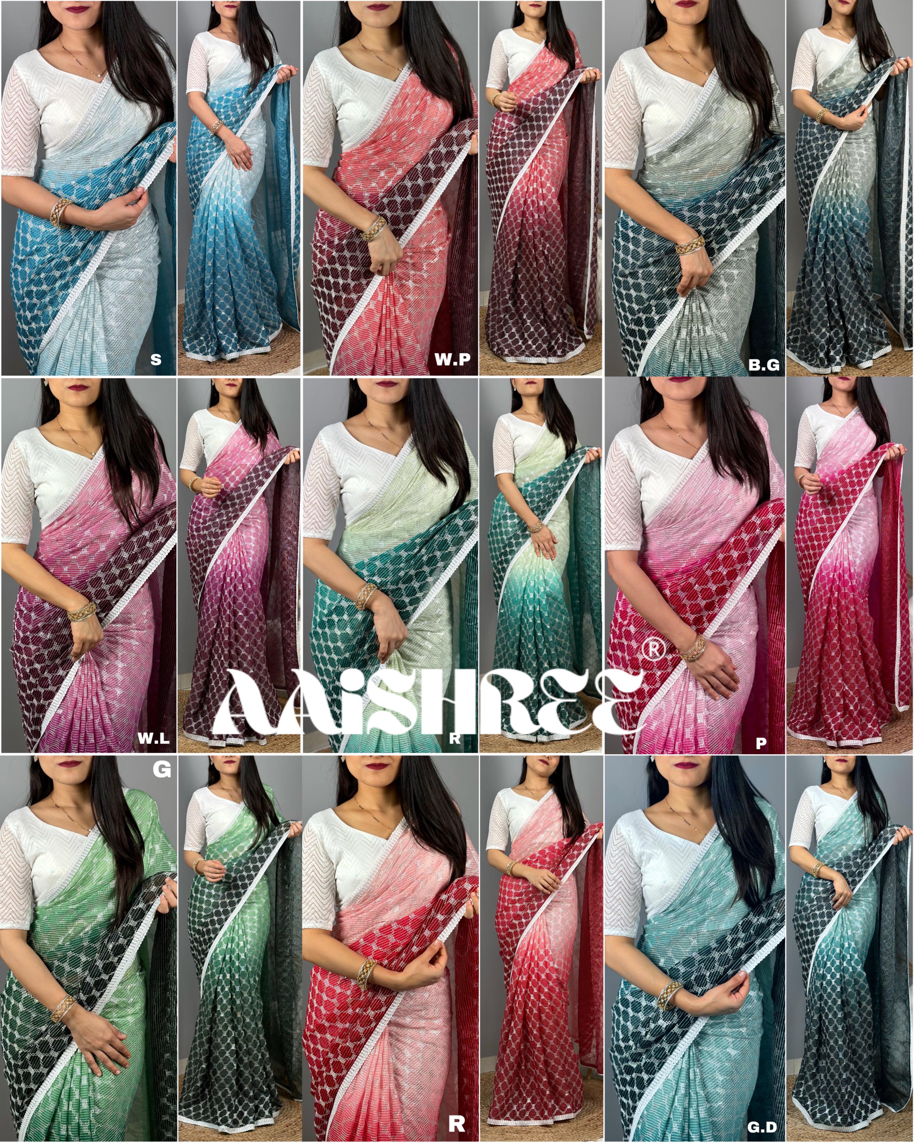 Beautiful Designer Daily Wear Satrangi Chiffon Saree