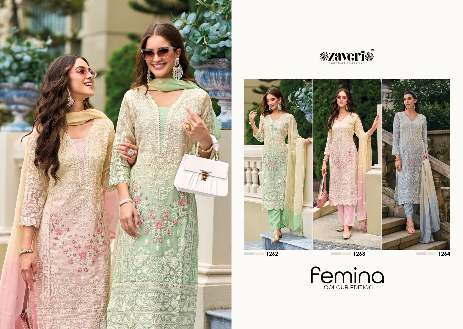 Zaveri Femina Colour Edition 1262-1064 Series Latest Pakistani Salwar Kameez Dno.1262