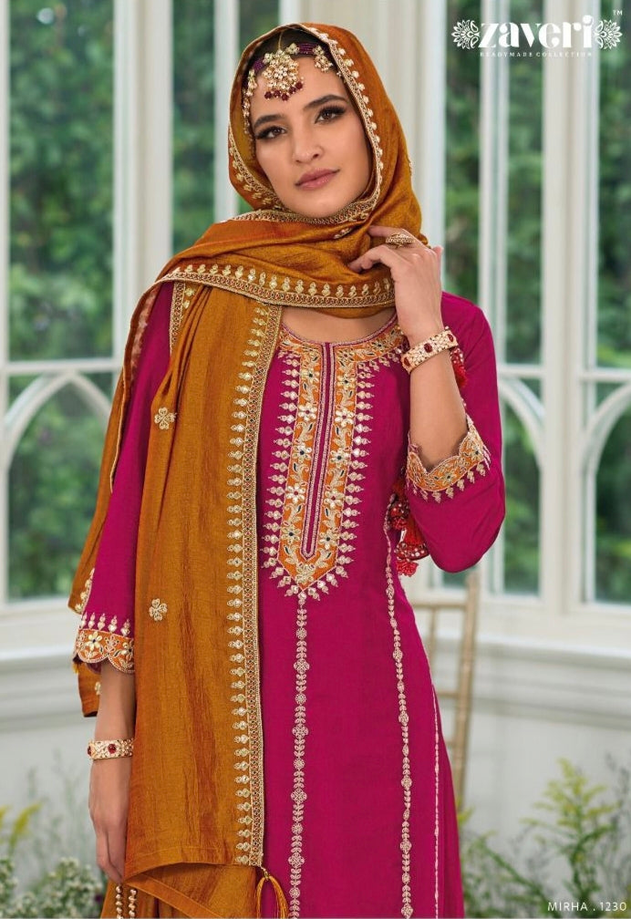 Mirha Zaveri 1227-1230 Series Latest Fancy Pakistani Readymade Salwar Kameez Dno.1230