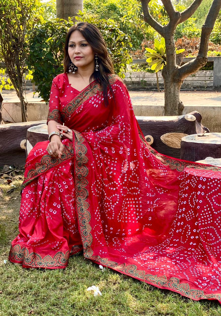 Beautiful Designer Bandhani Saree