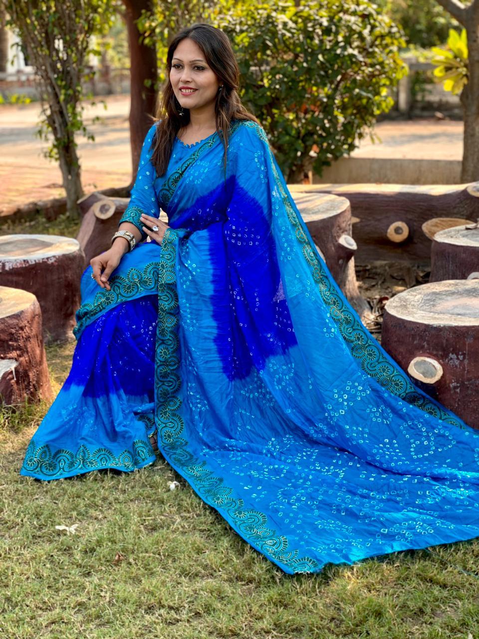 Beautiful Designer Bandhani Saree