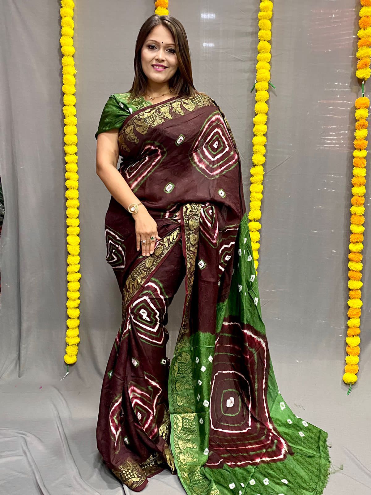 Beautiful Designer Bandhani Saree