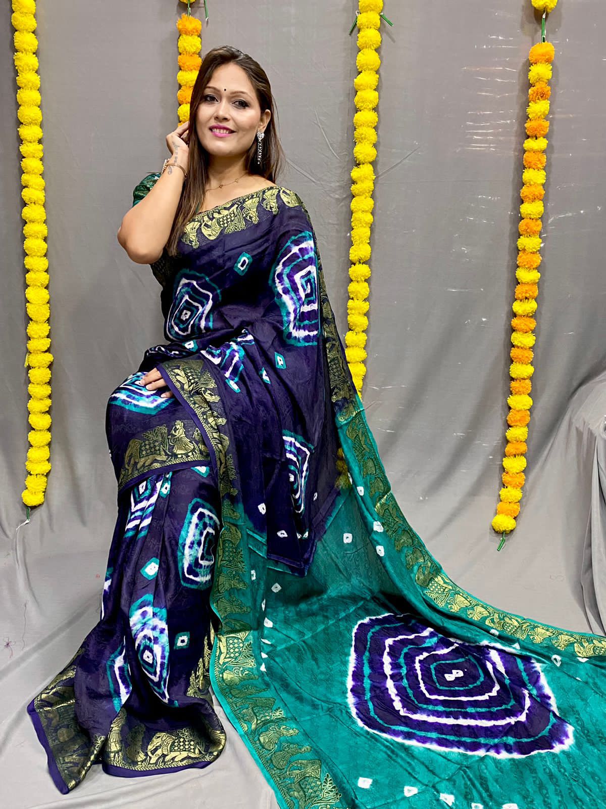 Beautiful Designer Bandhani Saree