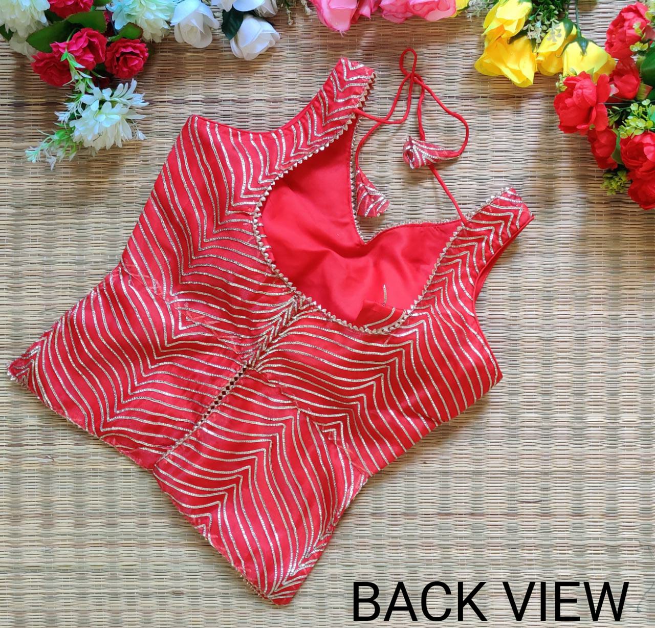 Beautiful Designer Georgette Gottapatti Work Koti Blouse